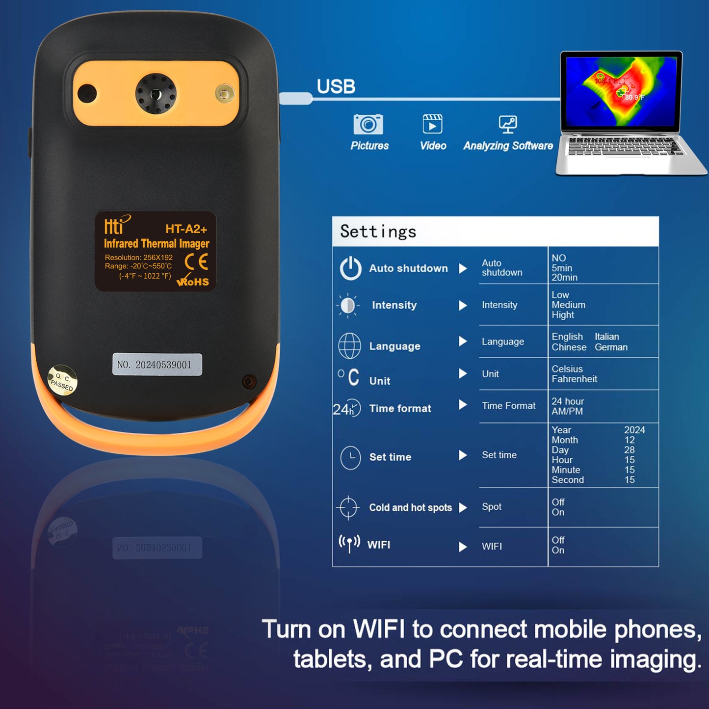 T60 Touch screen thermal imager